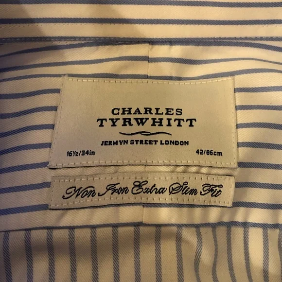 LAST CHANCE! Mens Charles Tyrwhitt Extra Slim Fit Button Down Shirt - Picture 8 of 15